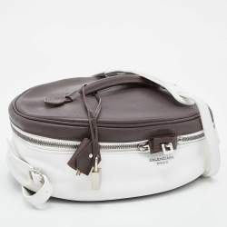 مملوكة مسبقًا Balenciaga Brown/White Leather Top Handle Bag
