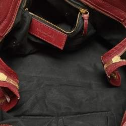 Pre Owned Balenciaga Burgundy Leather Metallic Edge Part Time Tote