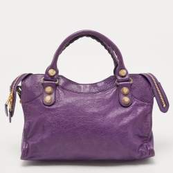 Balenciaga Purple Leather GGH City Bag