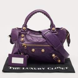 Balenciaga Purple Leather GGH City Bag