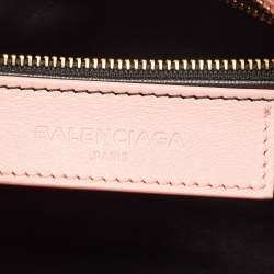 Pre Owned Balenciaga Pink Python Mini Metal Plate Classic City Bag