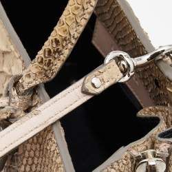 مملوكة مسبقًا Balenciaga Beige Python Papier A6 Zip Tote