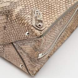 مملوكة مسبقًا Balenciaga Beige Python Papier A6 Zip Tote