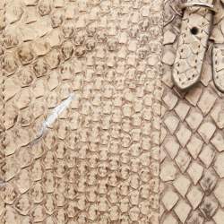 مملوكة مسبقًا Balenciaga Beige Python Papier A6 Zip Tote