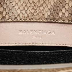 مملوكة مسبقًا Balenciaga Beige Python Papier A6 Zip Tote