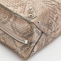 مملوكة مسبقًا Balenciaga Beige Python Papier A6 Zip Tote