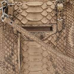 مملوكة مسبقًا Balenciaga Beige Python Papier A6 Zip Tote
