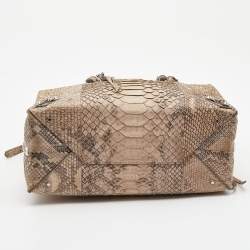 مملوكة مسبقًا Balenciaga Beige Python Papier A6 Zip Tote