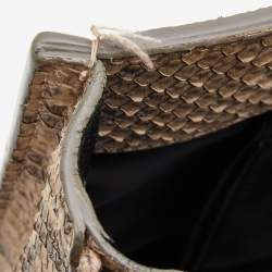 مملوكة مسبقًا Balenciaga Beige Python Papier A6 Zip Tote