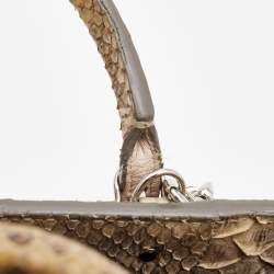 مملوكة مسبقًا Balenciaga Beige Python Papier A6 Zip Tote