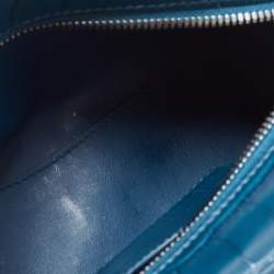 Pre Owned Balenciaga Teal Croc Embossed Leather Mini Neo Classic Bag