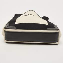Pre Owned Balenciaga Black/White Canvas and Leather XS Cabas Tote