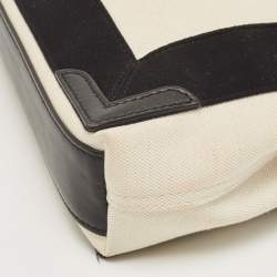 Pre Owned Balenciaga Black/White Canvas and Leather XS Cabas Tote