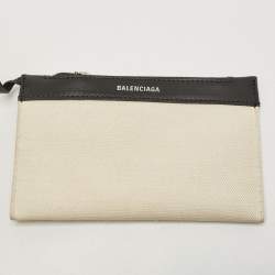 Pre Owned Balenciaga Black/White Canvas and Leather XS Cabas Tote