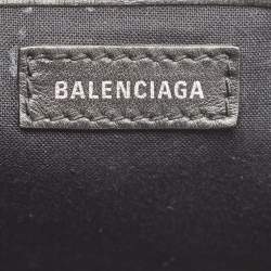 Pre Owned Balenciaga Black/White Canvas and Leather XS Cabas Tote