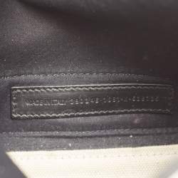Pre Owned Balenciaga Black/White Canvas and Leather XS Cabas Tote