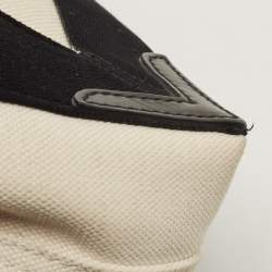 Pre Owned Balenciaga Black/White Canvas and Leather XS Cabas Tote