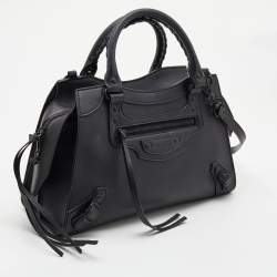 Pre Owned Balenciaga Black Leather Small Neo Classic Tote
