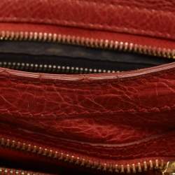 Pre Owned Balenciaga Rust Orange Leather Mini RGH City Bag