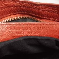 Pre Owned Balenciaga Rust Orange Leather Mini RGH City Bag