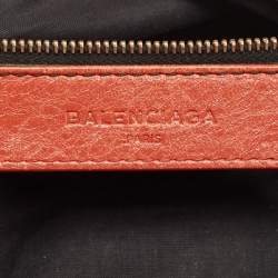 Pre Owned Balenciaga Rust Orange Leather Mini RGH City Bag