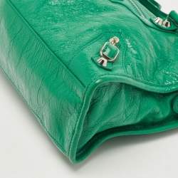 Pre Owned Balenciaga Green Leather Small Classic City RH Tote