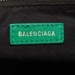 Pre Owned Balenciaga Green Leather Small Classic City RH Tote