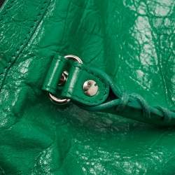 Pre Owned Balenciaga Green Leather Small Classic City RH Tote