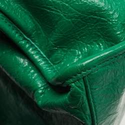 Pre Owned Balenciaga Green Leather Small Classic City RH Tote
