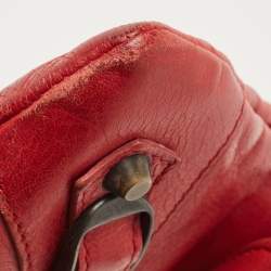 Pre Owned Balenciaga Orange Leather Classic Envelope Clutch