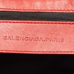 Pre Owned Balenciaga Orange Leather Classic Envelope Clutch