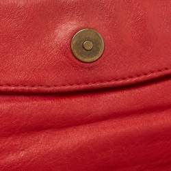 Pre Owned Balenciaga Orange Leather Classic Envelope Clutch