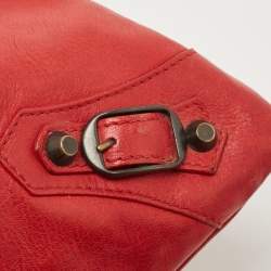 Pre Owned Balenciaga Orange Leather Classic Envelope Clutch