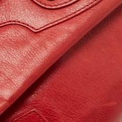 Pre Owned Balenciaga Orange Leather Classic Envelope Clutch