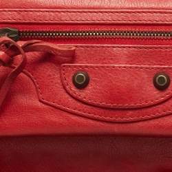 Pre Owned Balenciaga Orange Leather Classic Envelope Clutch