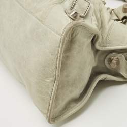 Pre Owned Balenciaga Light Green Leather Giant 21 Silver Hardware Part-Time Tote
