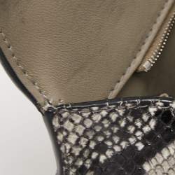 مملوكة مسبقًا حقيبة بالنسياغا هاور غلاء جلد نقشة الثعبان رصاصي/أسود بيد علوية