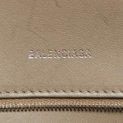 مملوكة مسبقًا حقيبة بالنسياغا هاور غلاء جلد نقشة الثعبان رصاصي/أسود بيد علوية