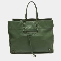 Pre Owned Balenciaga Cypress Leather Papier A4 Tote