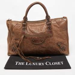 مملوكة مسبقًا Balenciaga Dark Brown Leather RH Work Tote