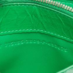 Pre Owned Balenciaga Green Leather Le Cagole Zip Card Holder