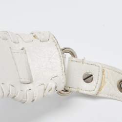 Pre Owned حقيبة كتف بالنسياغا اكس أس لو كاغولي جلد فضي بسلسلة