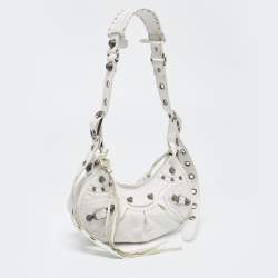 Pre Owned حقيبة كتف بالنسياغا اكس أس لو كاغولي جلد فضي بسلسلة