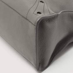 Pre Owned Balenciaga Grey Leather Black Out City Bag