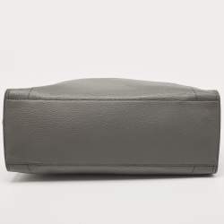 Pre Owned Balenciaga Grey Leather Black Out City Bag