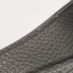 Pre Owned Balenciaga Grey Leather Black Out City Bag