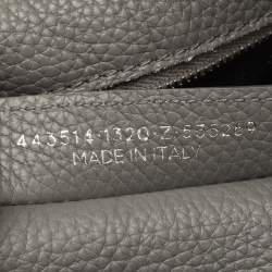 Pre Owned Balenciaga Grey Leather Black Out City Bag