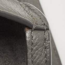 Pre Owned Balenciaga Grey Leather Black Out City Bag