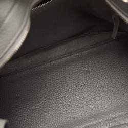 Pre Owned Balenciaga Grey Leather Black Out City Bag