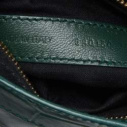Pre Owned Balenciaga Green Croc Embossed Leather Mini Classic Metallic Edge City Bag